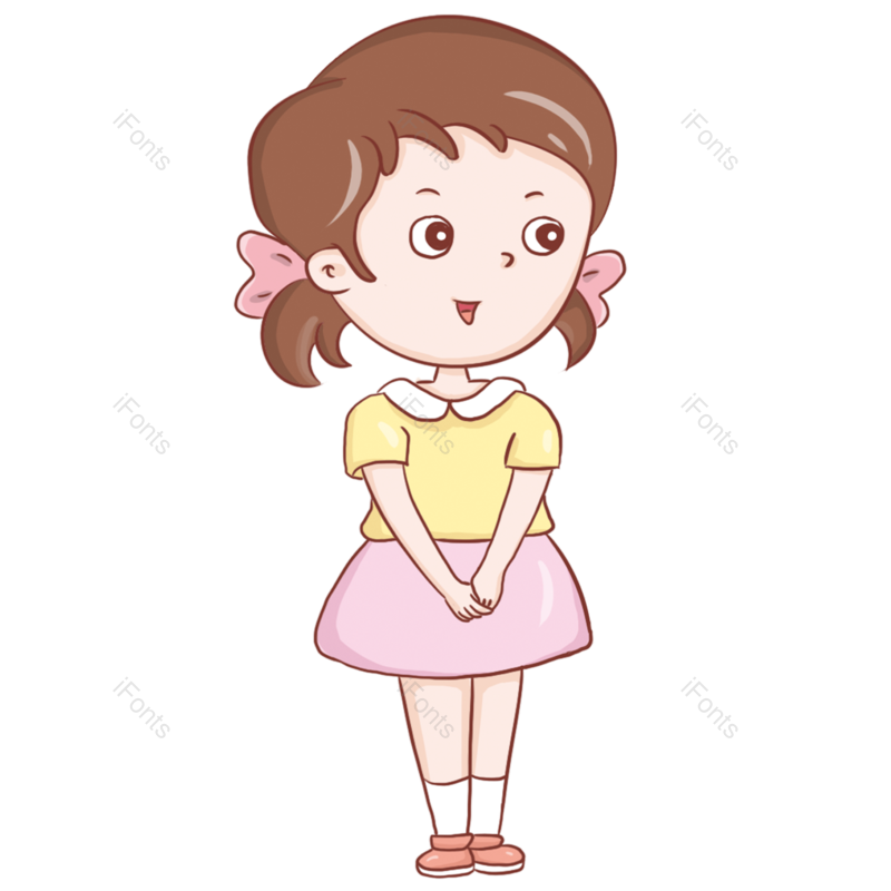 卡通图片,微笑元素,女孩PNG,可爱免抠素材